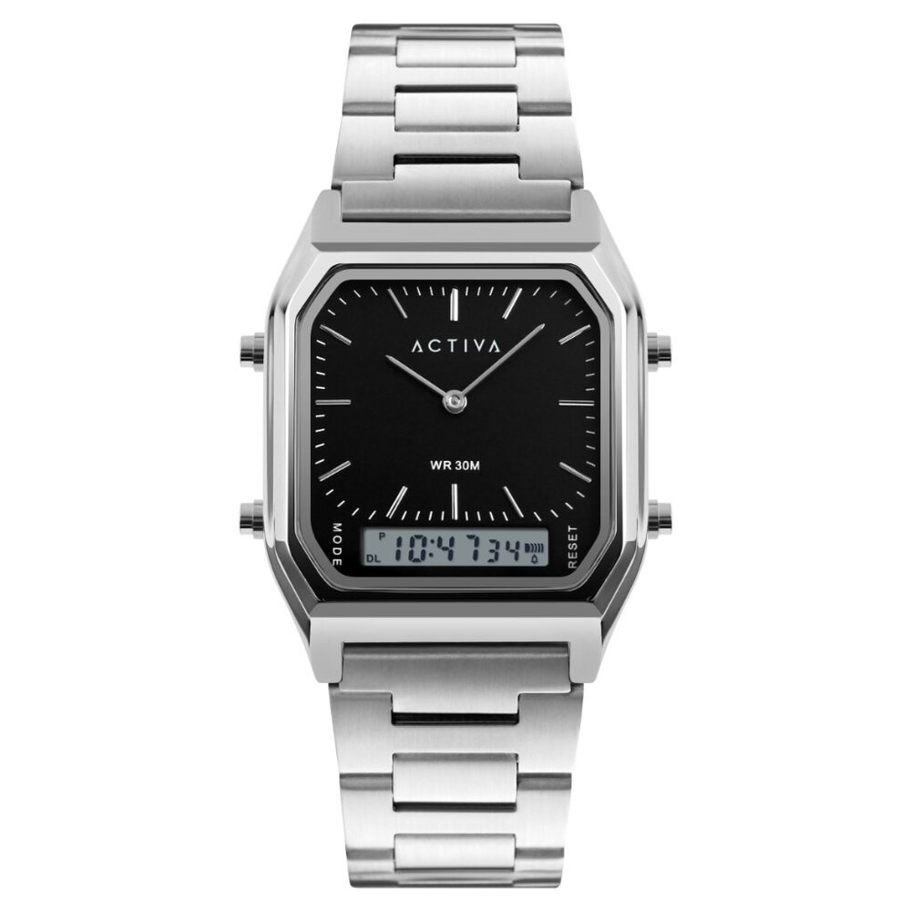 Activa X Invicta Clean Ani-Digital Mens Stainless Steel Watch 42mm ACW1220-004